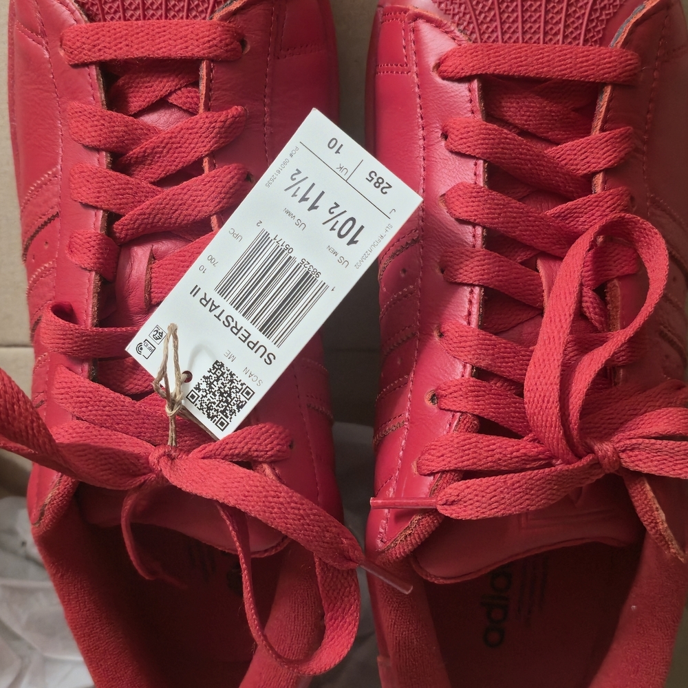 adidas Red Superstar II Leather Sneakers
